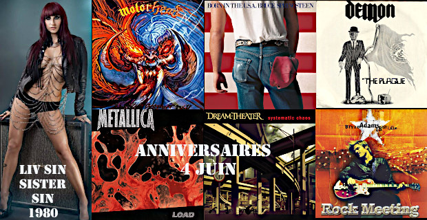 anniv 4 juin motoerhead bruce springsteen winger halford gamma ray sister sin bryan adams faces amorphis entombed metallica megadeth dream theater iced earth arch enemy