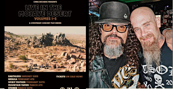 brant bjork et nick oliveri les anciens membres de kyuss stoner ils seront tete d affiche du festival en livestream dvds live in the mojave desert volumes 1 a 5