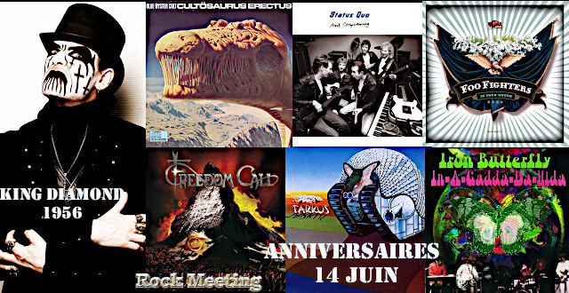 anniv 14 juin king diamond argent yes iron butterfly slade emerson lake and palmer the beatles status quo queensryche blue oeyster cult freedom call magnus karlsson