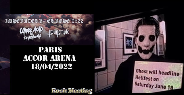 ghost tete d affiche du hellfest 2022 le 18 juin annonce faite a paris a l accor arena le 18 avril 2022