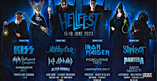 hellfest 2023 du 16 juin 2023 au 19 juin 2023 Iron Maiden Kiss Motley Crue Slipknot