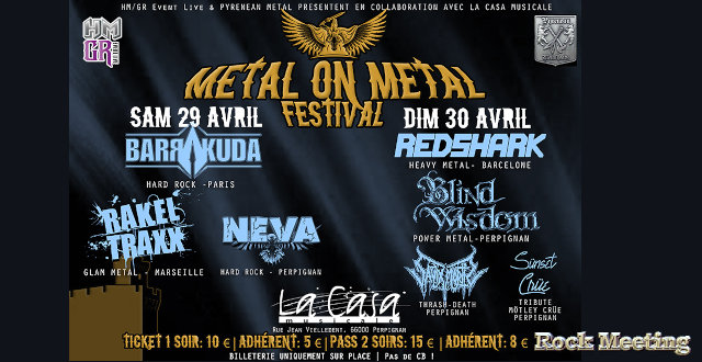metal on metal festival barrakuda rakel traxx redshark blind wisdom perpignan la casa musicale 29 30 04 2023