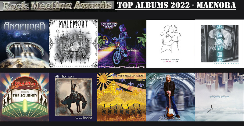 rockmeeting awards top albums 2022 by maenora avec anaphora malemort reckless love lonely robot hangman s chair highway ali thomson matt mitchell andy timmons teramaze