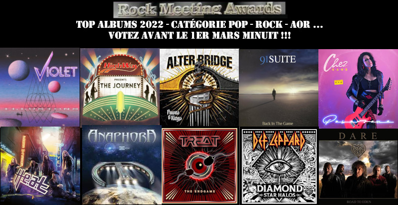 rockmeeting awards top albums 2022 categorie pop rock aor westcoast alternatif modern inde blues country