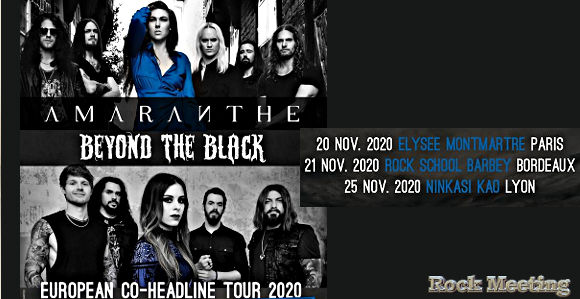 amaranthe en tournee europeenne avec beyond the black fin novembre 2020 dont paris bodeaux et lyon