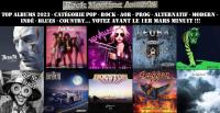 RockMeeting  AWARDS - Votez pour votre Top Albums 2023 - Catégorie Pop - Rock - AOR, Westcoast, Prog, Alternatif - Modern - Indé - Blues - Country ... 