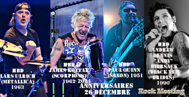 anniversaires 26 12 saxon kingdome come diamond head warren zevon metallica