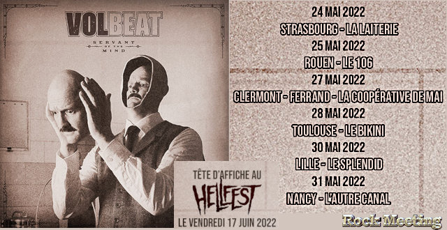 volbeat tournee francaise en mai hellfest en juin et nouvel album servant of the mind le 3 decembre