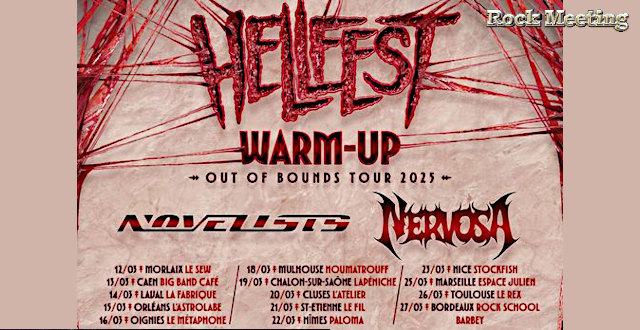 hellfest 2025 warm up avec novelists et nervosa en mars et en plus skindred sur les 2 dernieres dates