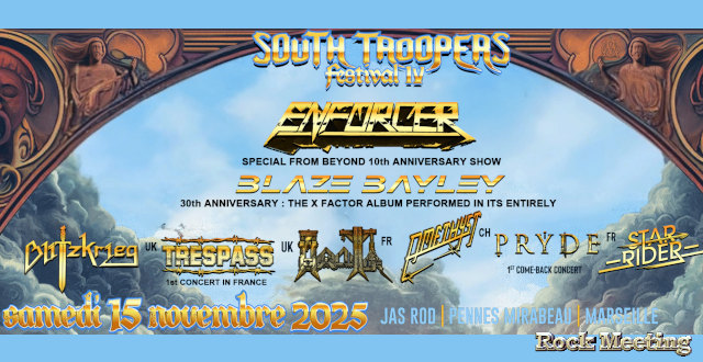 south troopers festival marseille jas rod 15 11 2025 avec enforcer blaze bayley trespass star rider pryde amethyst hexecutor blitzkrieg south troopers festival marseille jas rod 15 11 2025 avec enforcer blaze bayley trespass star rider pryde amethyst hexecutor blitzkrieg
