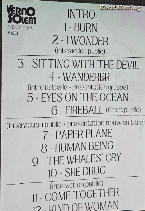 vernosolem set list