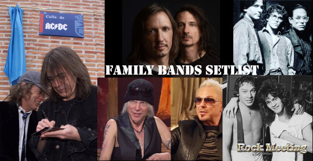 family bands setlist liste des groupes de rock metal incluant plusieurs membres d une meme famille avec ac dc airbourne blue oeyster cult d a d dire straits ensiferum gojira