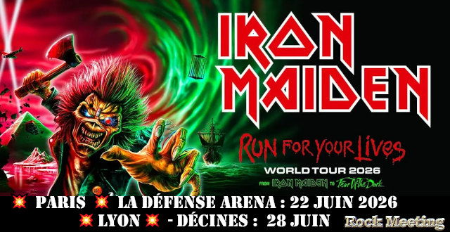 iron maiden paris la defense arena 22 juin 2026 lyon decines 28 juin 