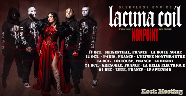 lacuna coil nonpoint paris toulouse meisenthal grenoble lille octobre et 1er decembre 2025