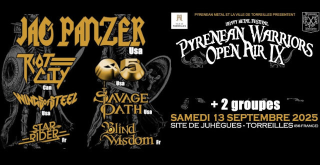 pyrenean warriors open air ix 13 09 2025 jag panzer riot city q5 wings of steel savage oath star rider blind wisdom