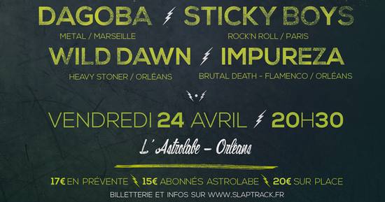 NO SLEEP TILL ORLINZ - Orléans 24/04/15 Sticky Boys - Wild Dawn - Dagoba ....