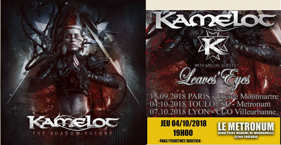 kamelot the shadow theory KAMELOT + LEAVES 'EYES Tour 2018 - Paris - Toulouse - Lyon... 