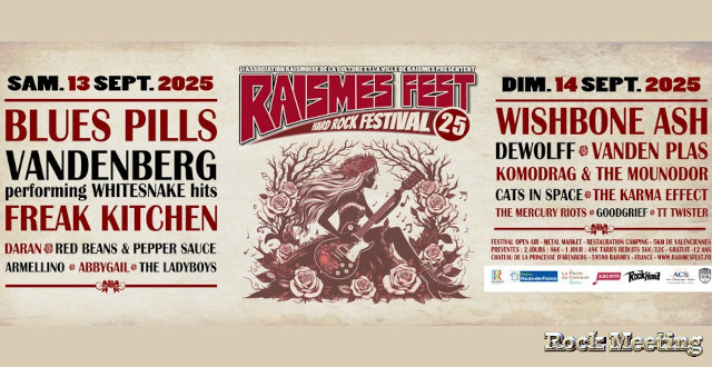raismes fest 2025 du 13 au 14 septembre avec blues pills wishbone ash vanden plas